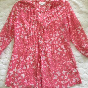 Sheer pink blouse, sz S, by Charter Club NWOT